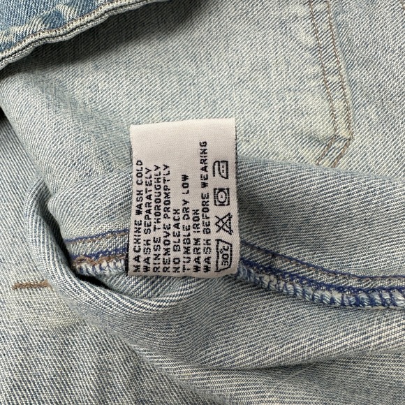 RESULTS JEANS Vintage Y2K Light Wash Blue Denim Button Vest Sleeveless XL - Picture 11 of 11